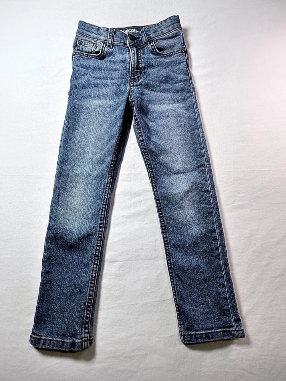 OshKosh B'gosh Kids Skinny Jeans Size7 Slim Blue Denim Unisex Adjustable School